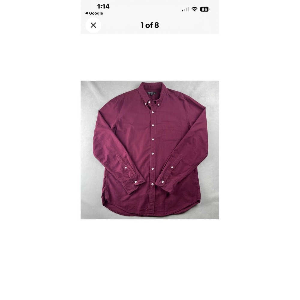 J. Crew Mercantile Flex Shirt Mens XL Burgundy Maroon Button Down Cotton‎ H4726